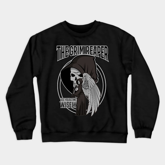 SKULL GRIM REAPER Crewneck Sweatshirt by beanbeardy